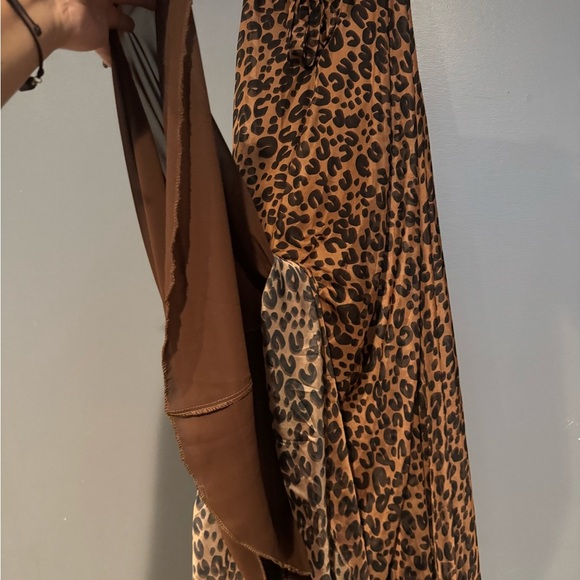 Chicwish Pleated Halter Maxi Dress in Brown and Black - Picture 6 of 11